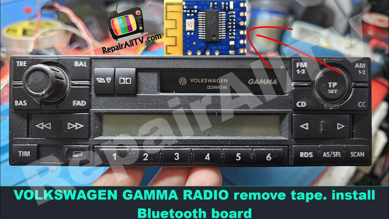 Volkswagen gamma radio installed Bluetooth board