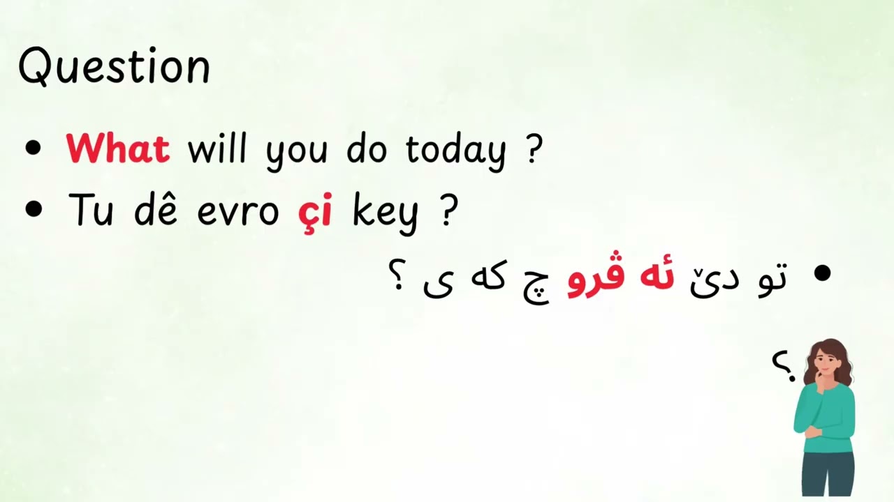 Learn Kurdish Behdini (0042)Wh questions