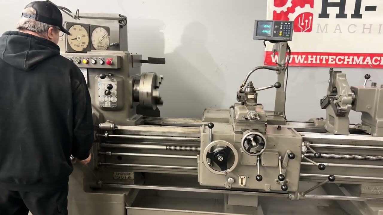 American Engine Lathe with Taper Turning Attachment & DRO
