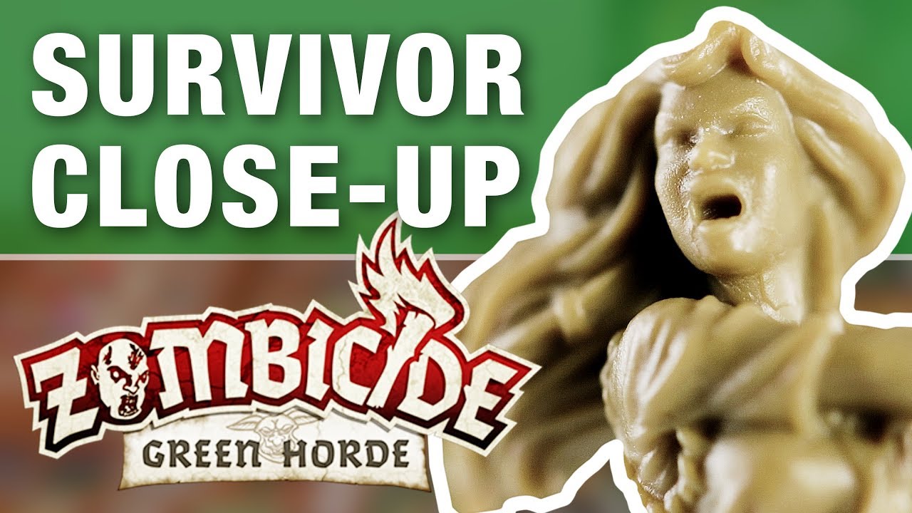 Zombicide Green Horde Survivor Miniatures Close Up