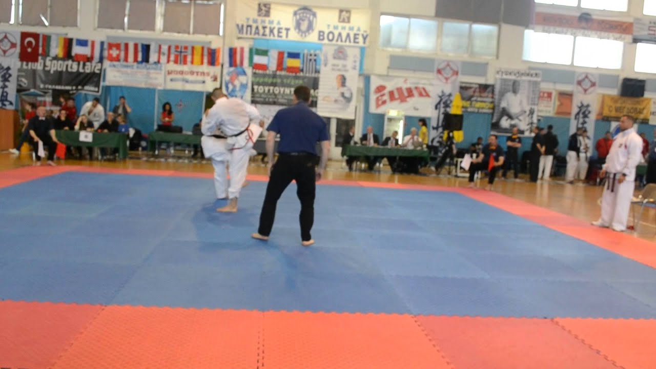 Mistrzostwa Europy Karate Kyokushin 2014 Volos Greece 1 walka (KO)