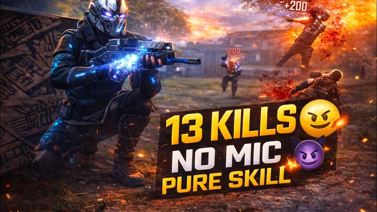 INSANE 13 KILLS SOLO MATCH | REAL NO MIC GAMEPLAY | FREE FIRE 🔥 