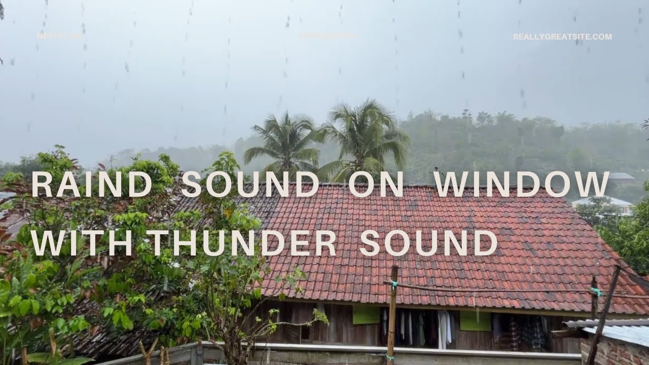 The sound of rain in front of the window