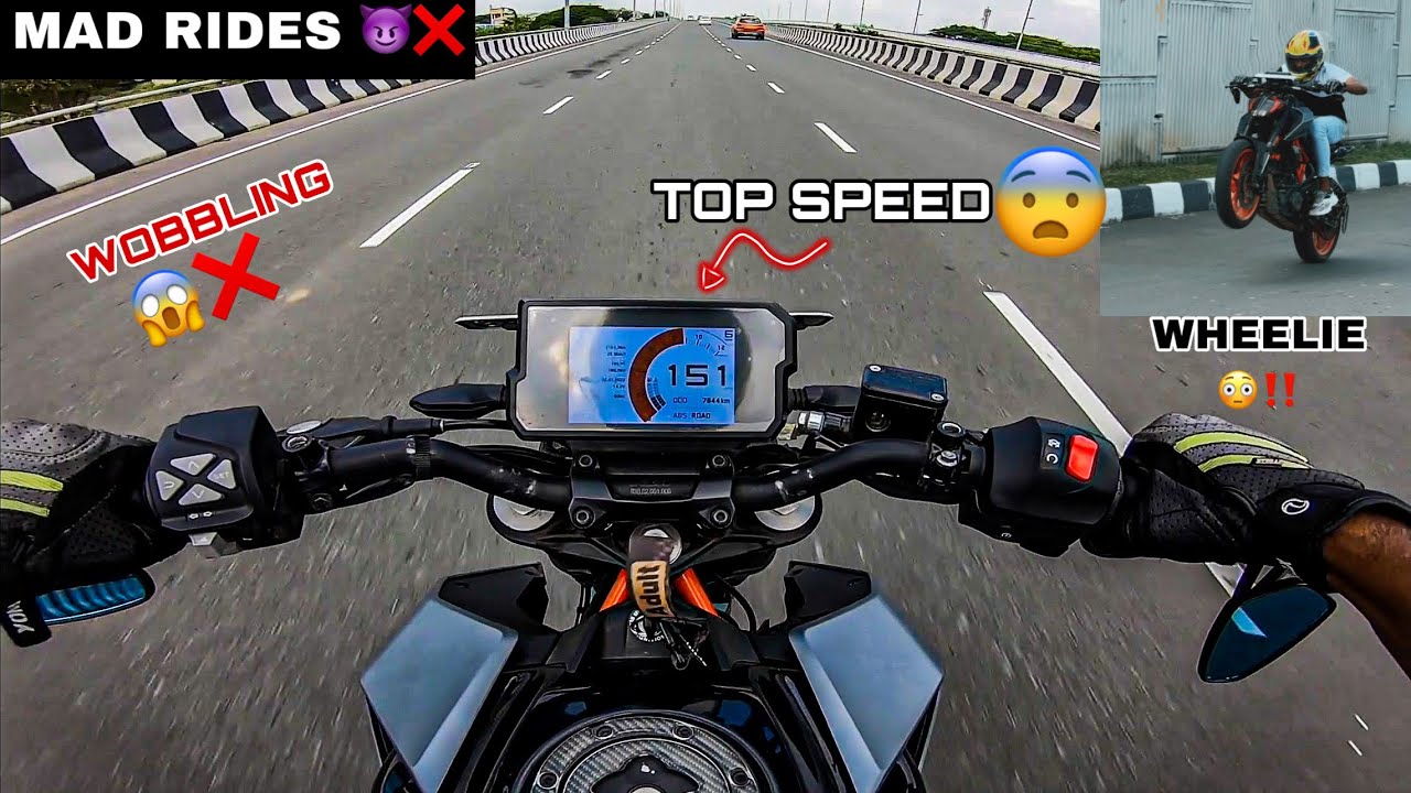 DUKE 390 😱 MAD RIDES ‼️😈❌|| WOBBLING issue🚫 ||JUST MISS 🤬😨|| TOP SPEED ‼️|| UNKNOWNRIDER