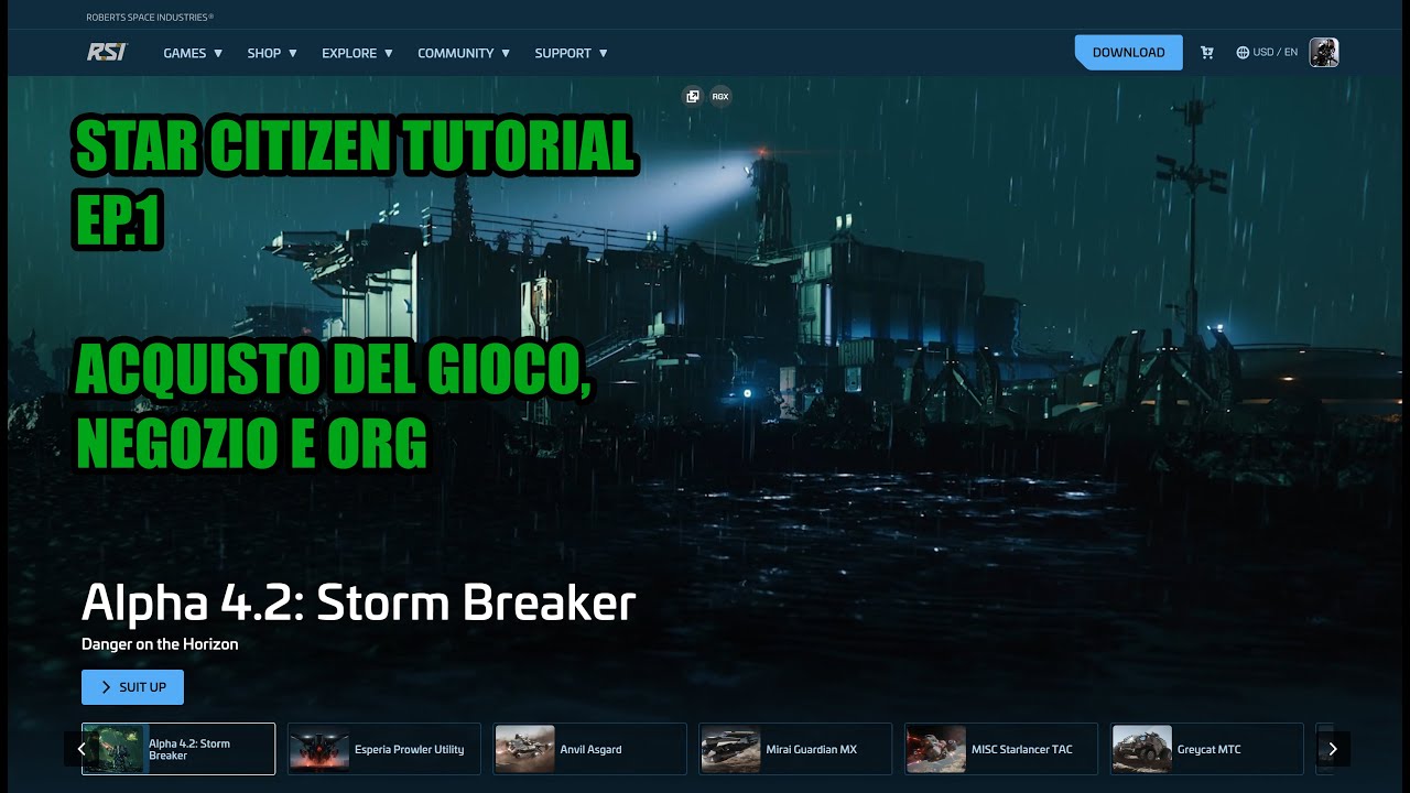 Star Citizen Tutorial ITA Ep.1 Acquisto del gioco, negozio e Org