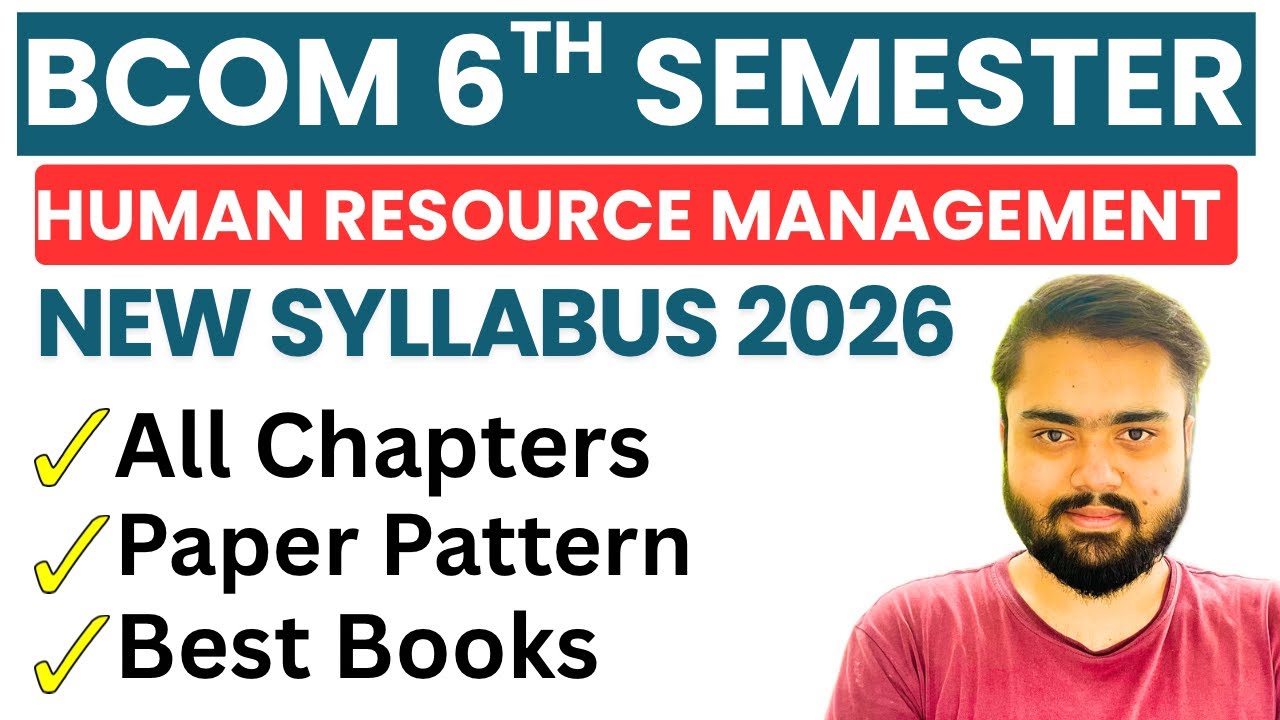 Human Resource Management BCOM 6th Semester Syllabus 2026🔥|Bcom hrm syllabus 2026|bcom 6th Semester.