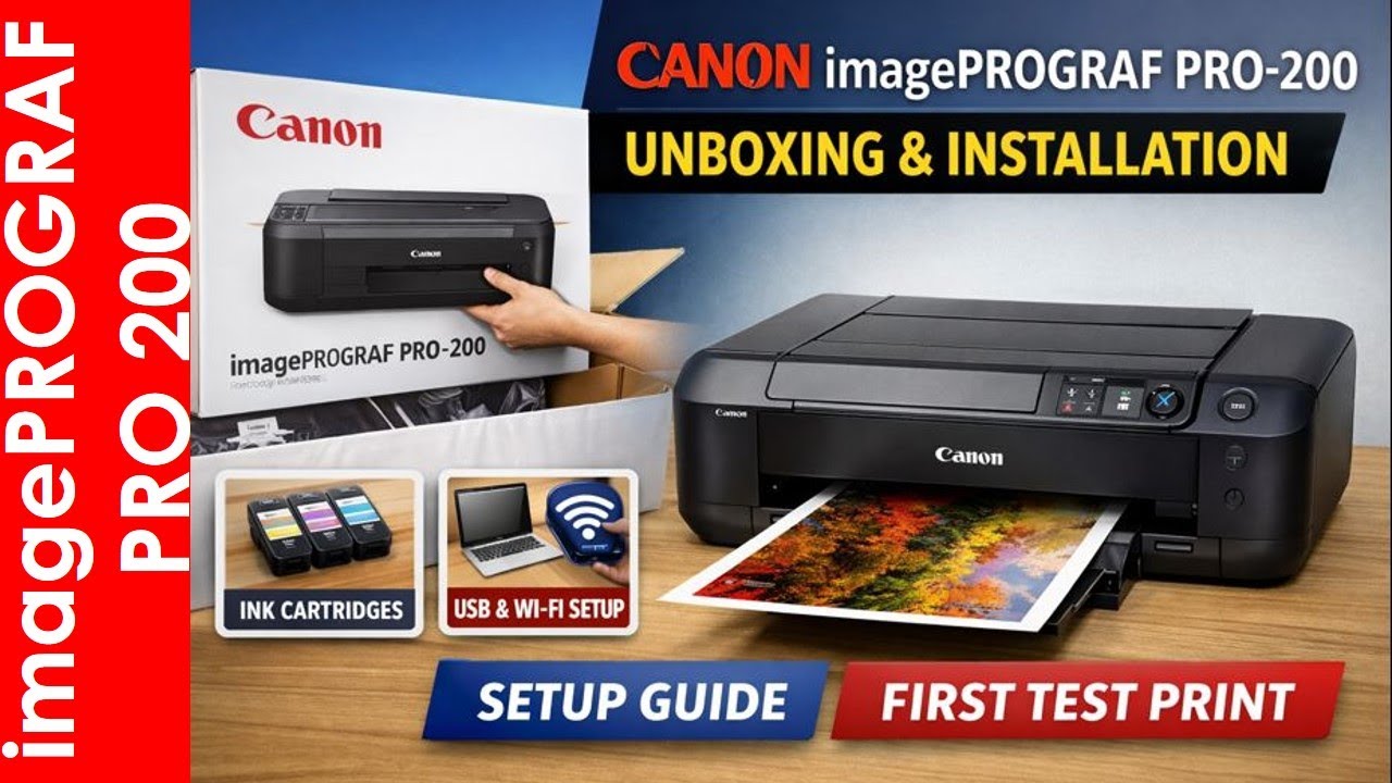 Распаковка и установка imagePROGRAF PRO-200