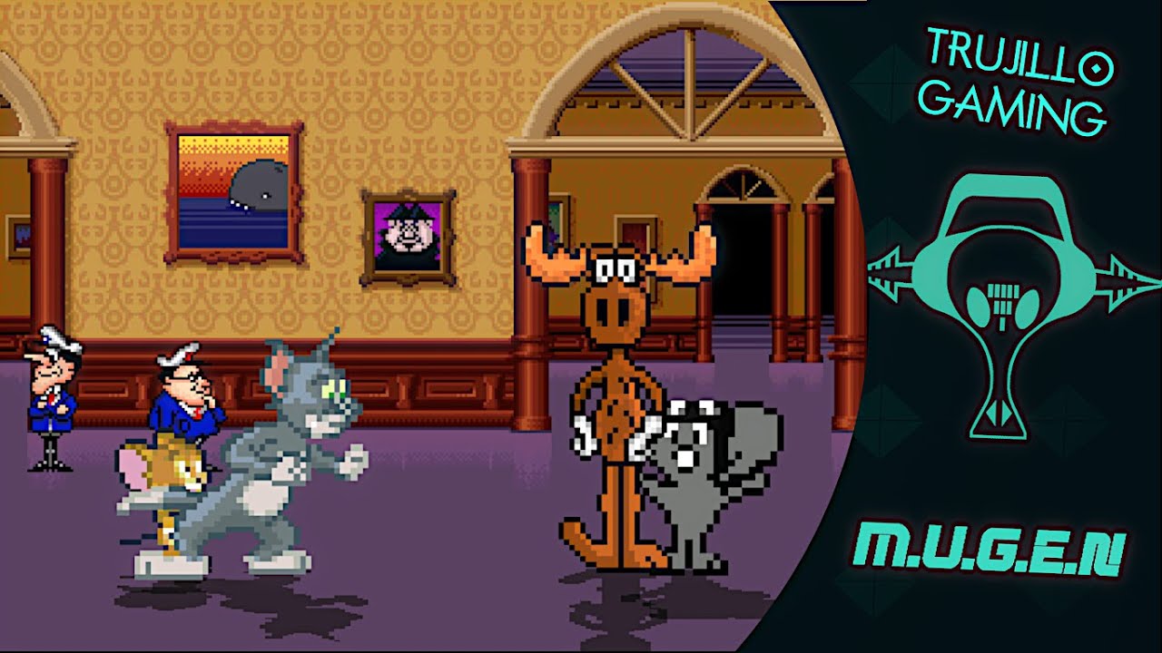 M.U.G.E.N Team Tom & Jerry (1P & 2P) Vs Team Bullwinkle & Rocky (CPU's)