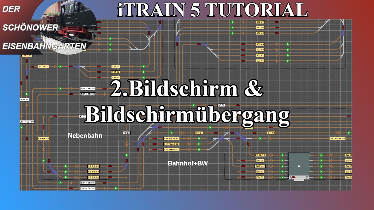 iTrain 5 Modelleisenbahn Software Modellbahnsteuerung Tutorial Part 20 Übergänge zum 2. Bildschirm