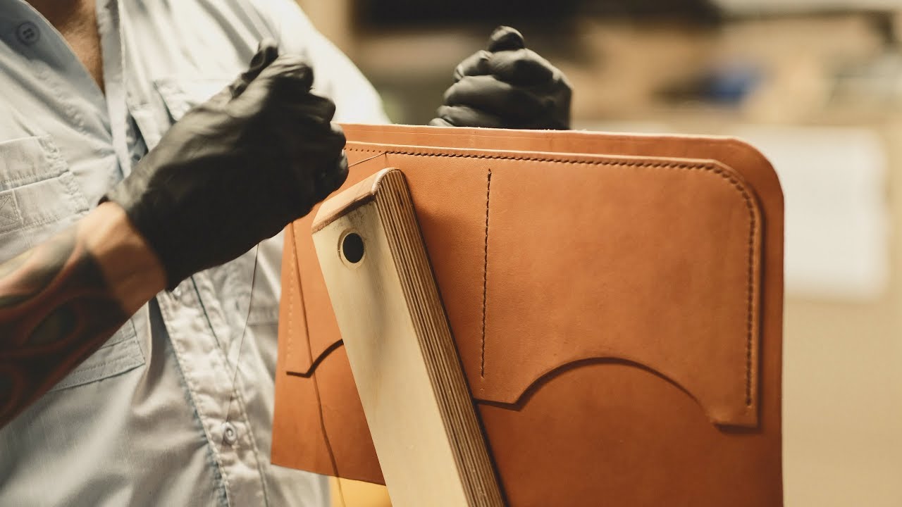 Making an English Bridle Leather Briefcase - Part 1 of 4 - ASMR Build