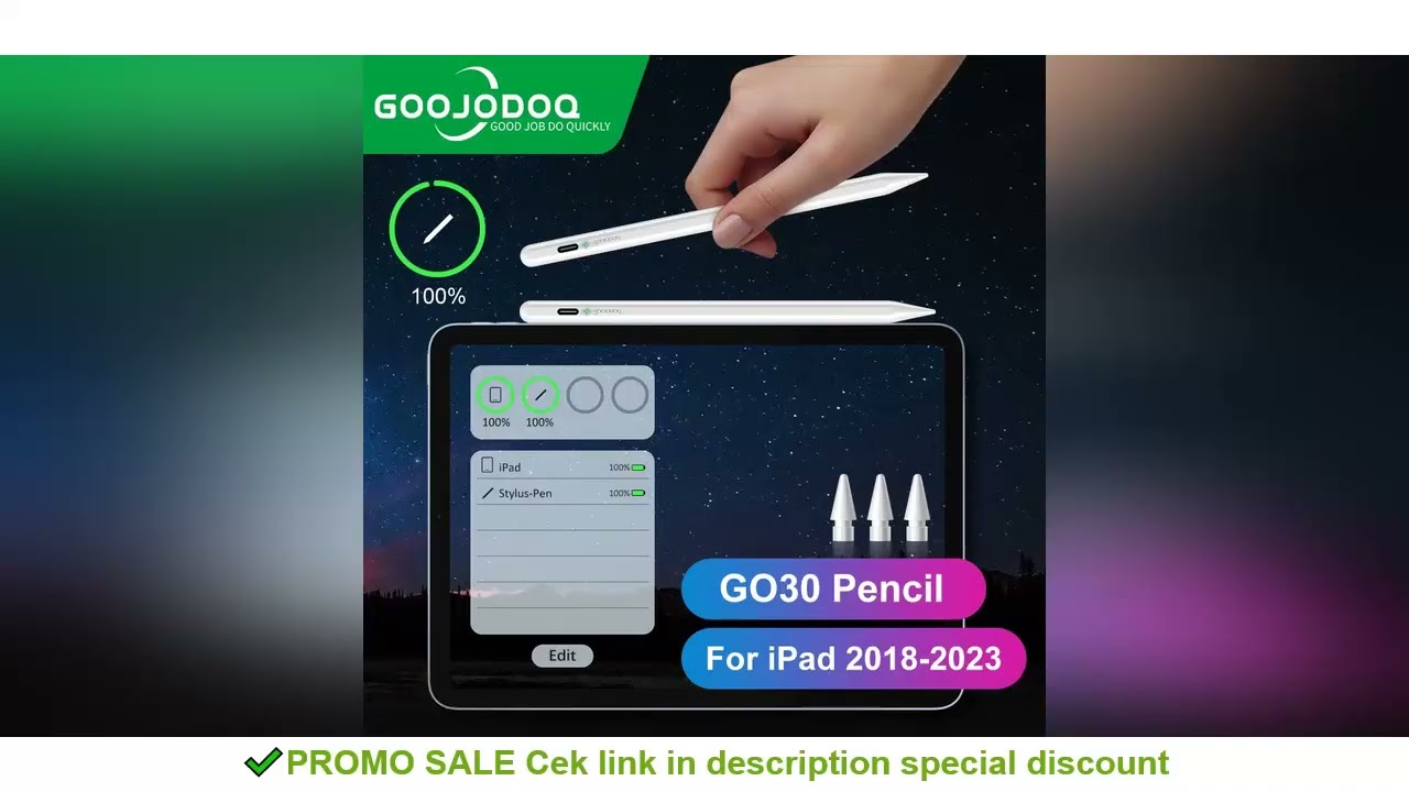 For Apple Pencil 2 1 iPad Pencil, GOOJODOQ Bluetooth Stylus Pen for iPad Pen Pro 11 12 9 Air 4 Air 5