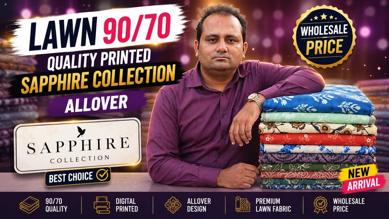 LAWN 90/70 QUALITY PRINTED SAPPHIRE COLLECTION ALLOVER | WHOLESALE PRICE 