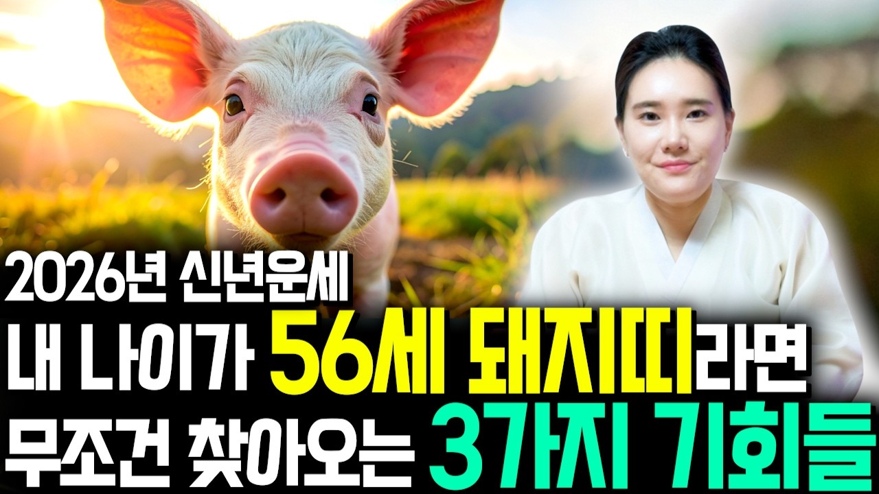 ✨2026년 1971년생 돼지띠운세✨내 나이 56세 돼지띠라면 올해 무조건 대박납니다! 막혀있던 금전,재물,문서운 모두 초대박난다! 71년생 56세 돼지띠의 운명과 병오년 신년운세