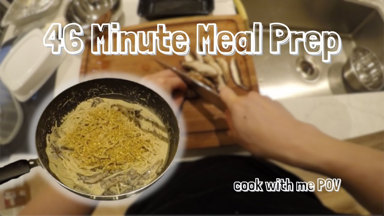 46 Minute Real Time Cooking POV | Quiet Cooking | Tahini Pasta & Steak