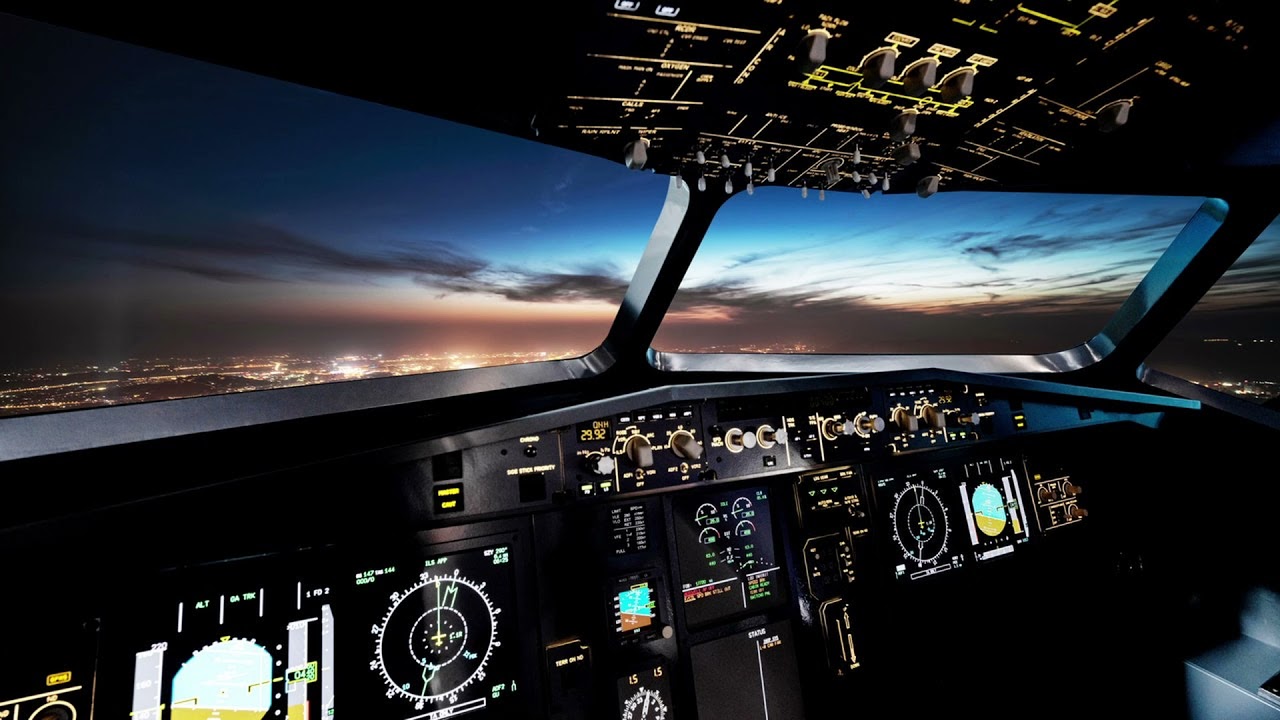 Airplane Cockpit Ambience 🎧 | 1 Hour Relaxing w/ real sounds
