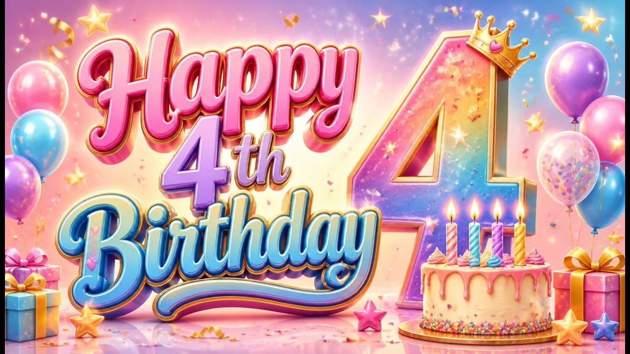 Happy Birthday 4 Year Old | Cute Birthday Song for Four Year | Personalised Birthday Music
