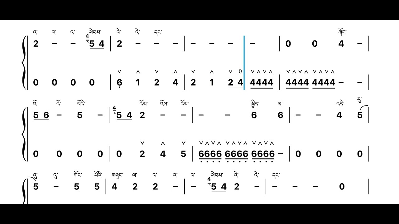 Yarkhyi 2014 Kongshey Notation Part1/2 landscape ཀོང་གཞས་སྒྲ་སྙན་བཀྲིས་རྒྱལ་པོ། སྒྲ་སྙན་དབྱངས་རྟགས། 