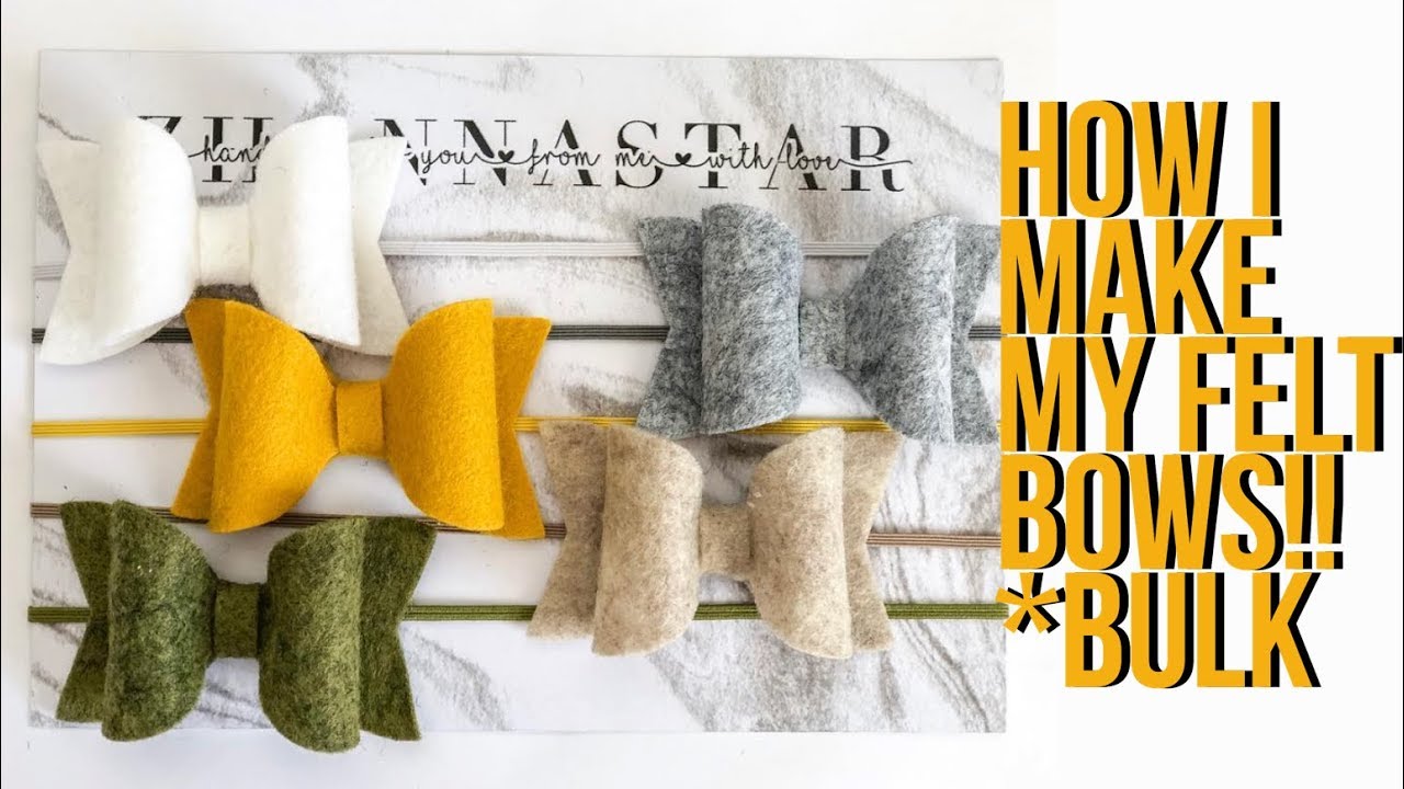 HOW TO MAKE WOOL FELT BOWS   using cricut or a printer