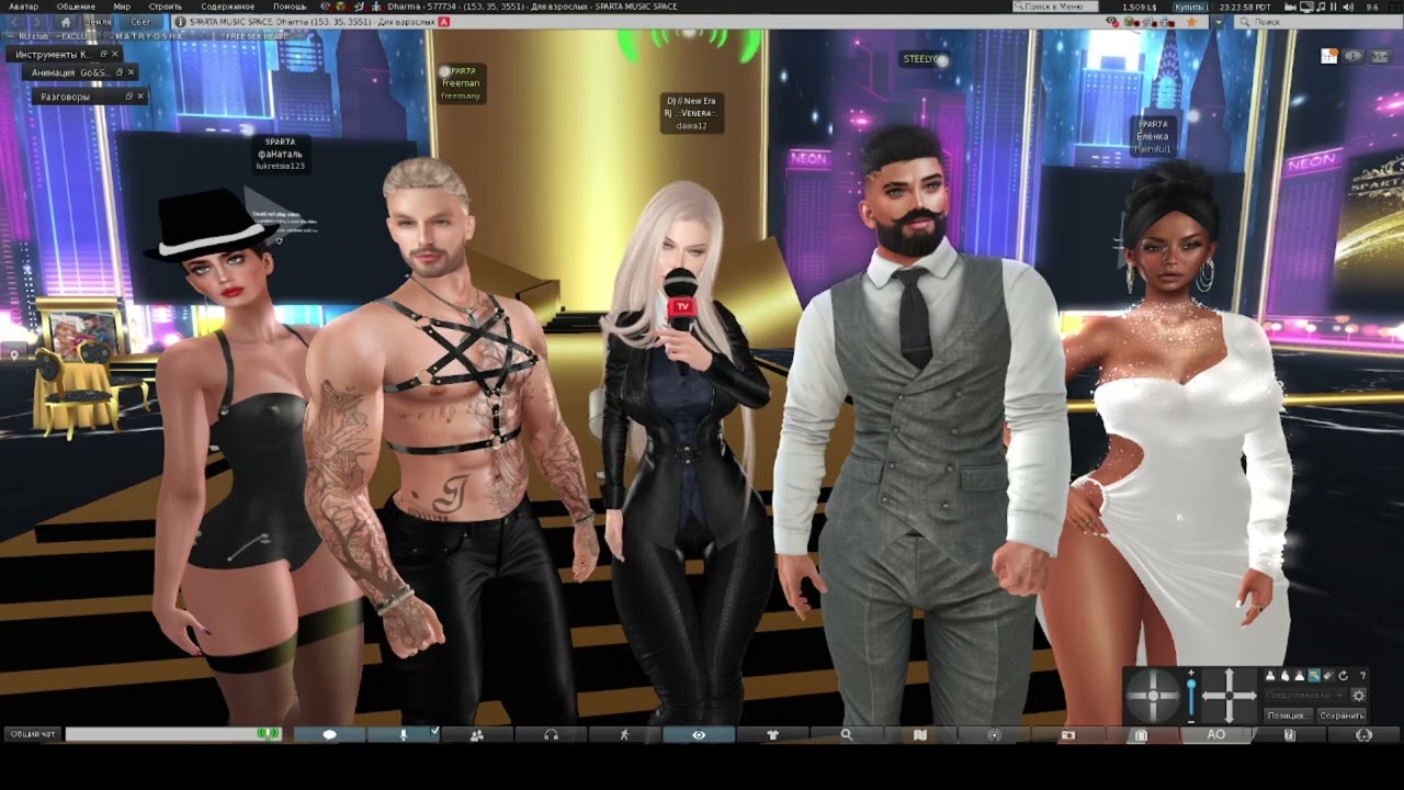 Second life VENERA TV В КЛУБЕ SPARTA MUSIC SPACE! Коллектив SPARTA MODA. Провел Показ мод.
