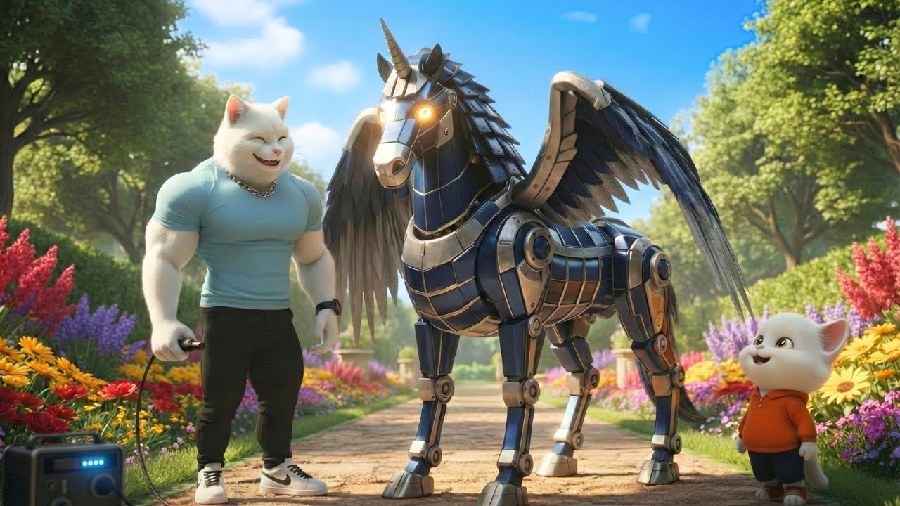 They Laughed at Kitten's Cardboard Flying Horse ... The Ending Will Melt You!  | AI Cat Story