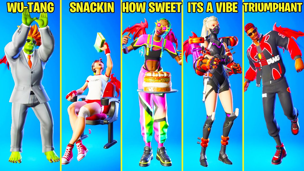 Top 50 Legendary Fortnite Dances With Best Music! (How Sweet!, Blanka Backflip, Triumphant, Sakura)