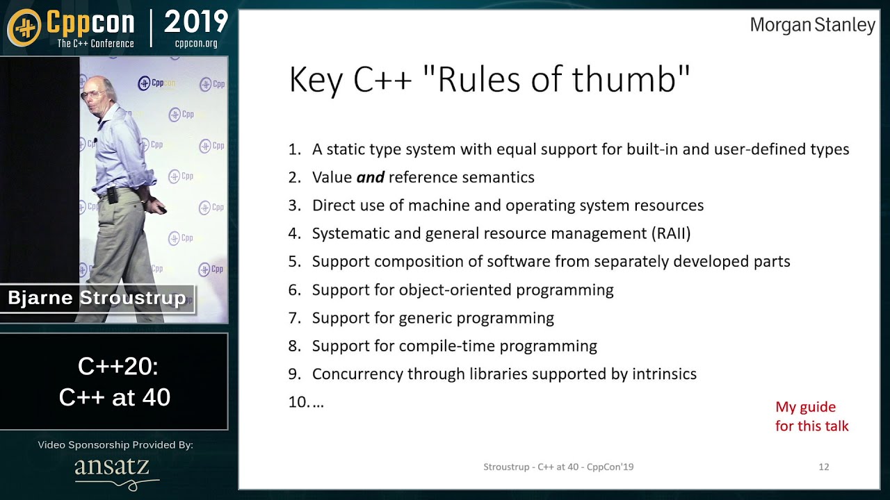 C++20: C++ at 40 - Bjarne Stroustrup - CppCon 2019