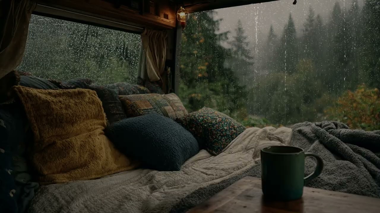 Rainy RV Escape: Relaxing Rain Sounds for Sleep & Focus | Calming Rainfall for Relaxation