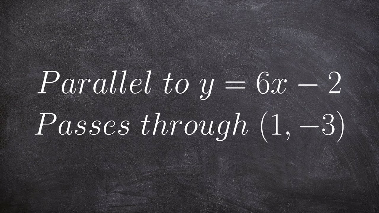 Write the equation of a parallel line using point slope form