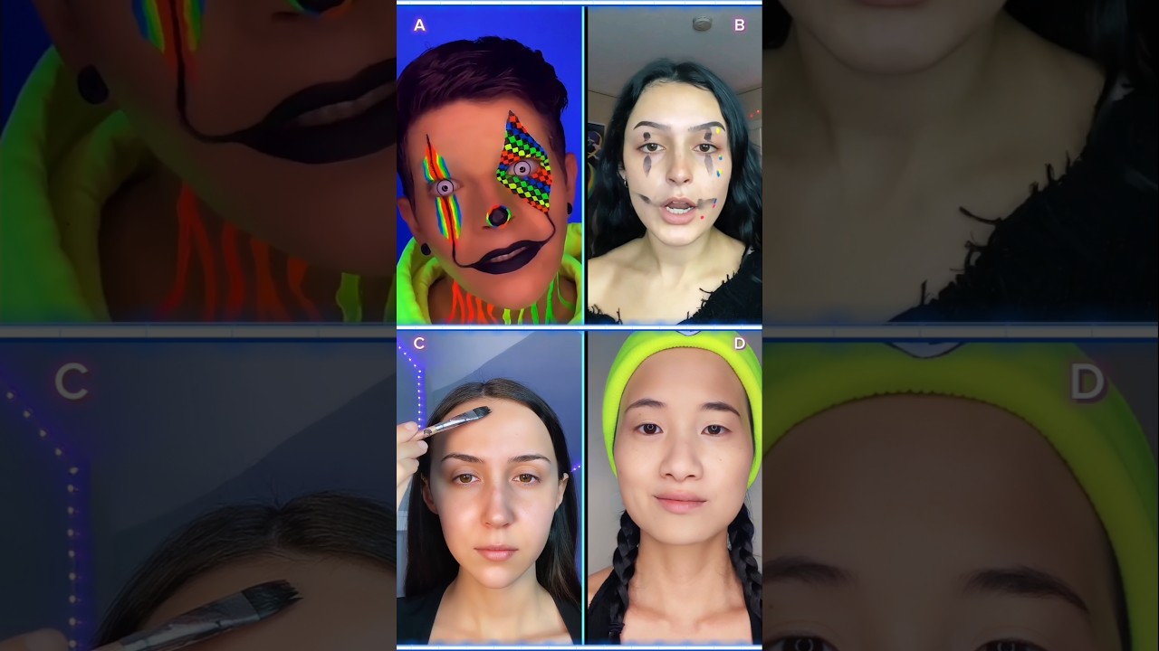 TikTok Makeup Trend - Circus 🤡 NEON SHOW ✨️ Pt.5 | 📌 Pinned your comment | 