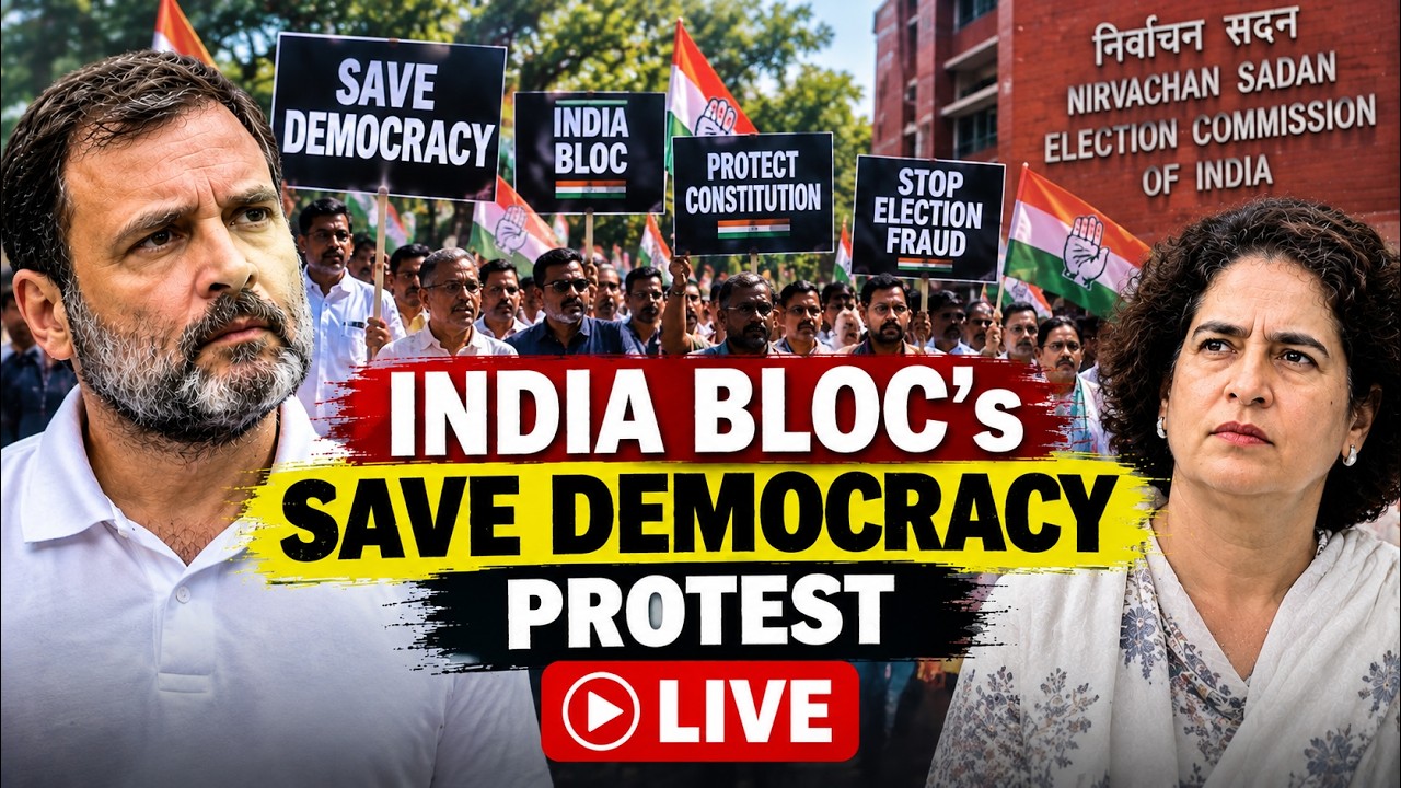INDIA Bloc Protest Live: Rahul Gandhi, Priyanka Gandhi detained At INDIA Bloc March Against CEC