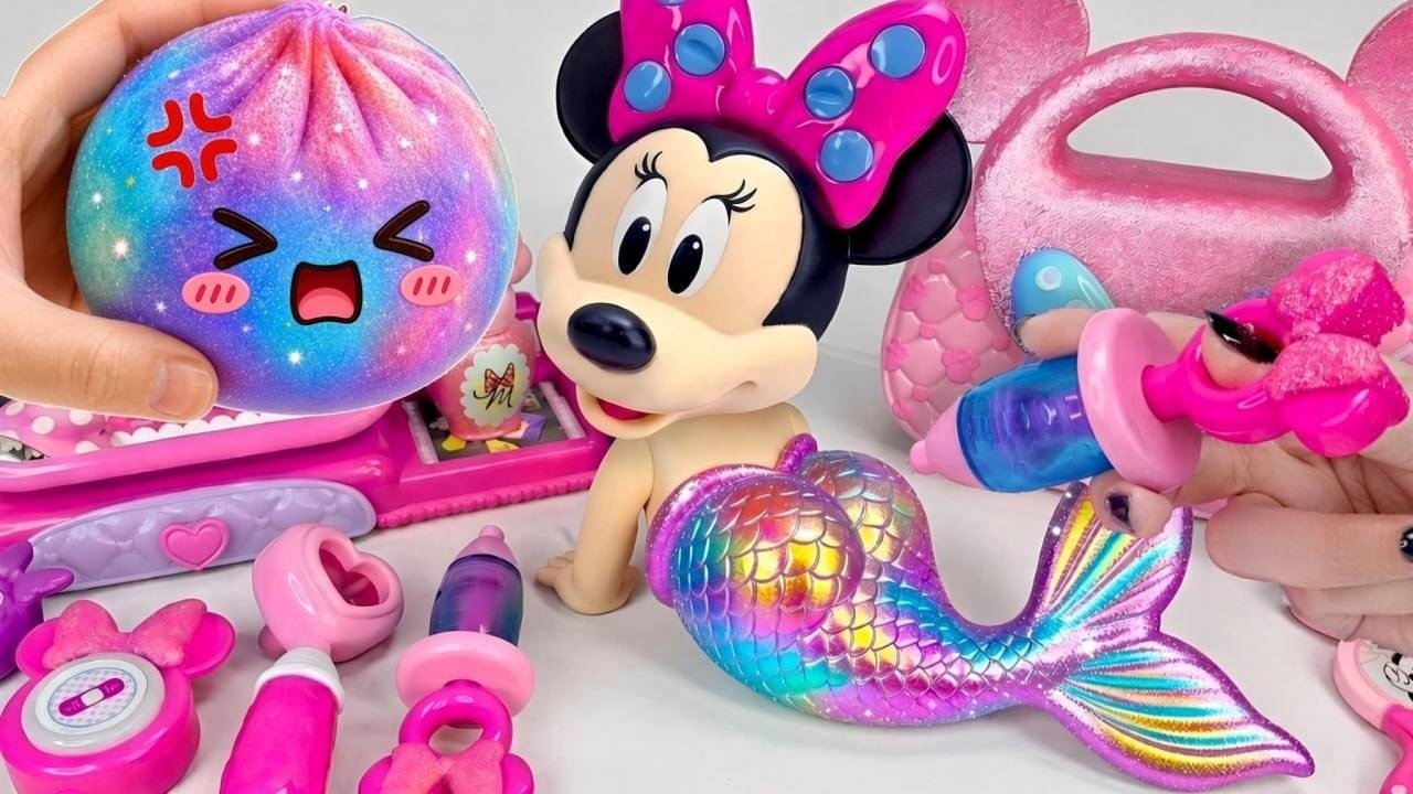 Minnie Mouse 2026🎀 Set Unboxing Rainbow Mermaid & Galaxy Dumpling Beauty Playset Disney ASMR