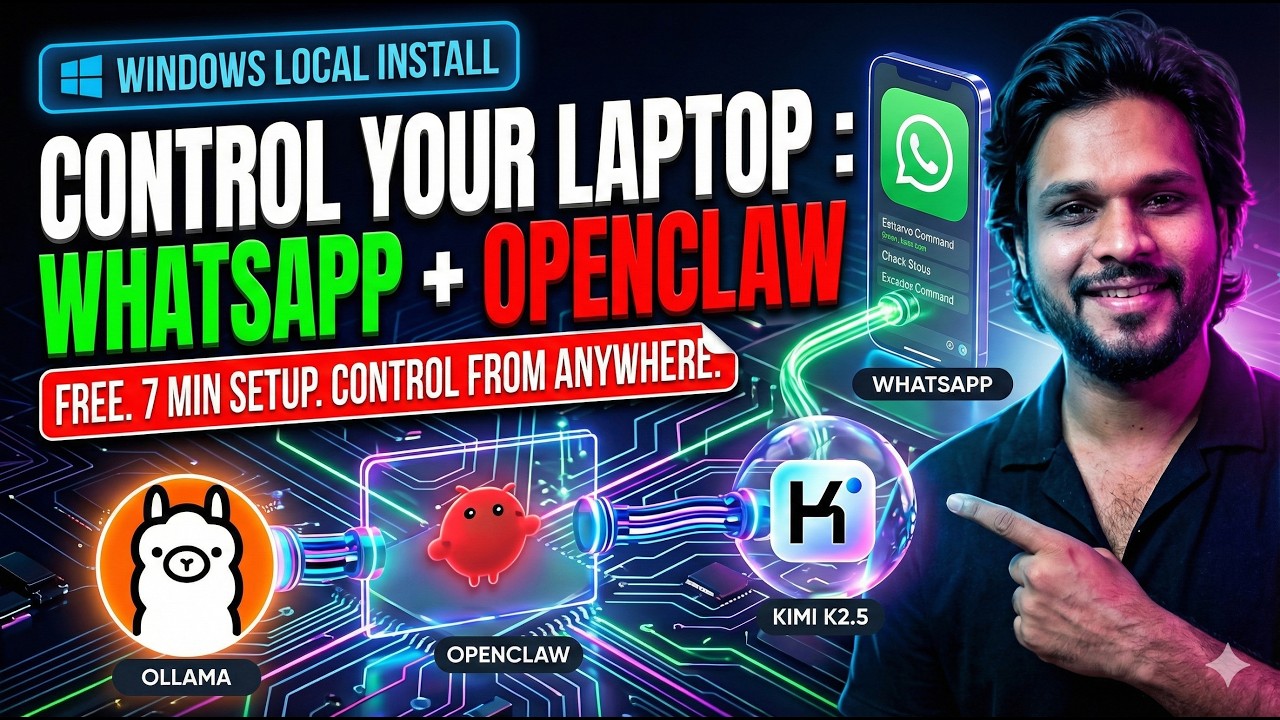 OpenClaw + Whats App + Kimi K2.5 + Ollama on Windows in 7 Minutes (7 Steps) Setup #openclaw #kimik2