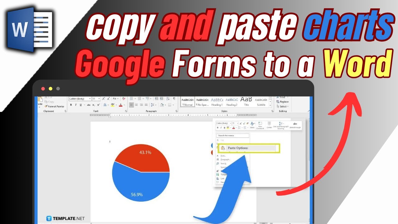 Как скопировать и вставить диаграммы из Google Forms в документ Word