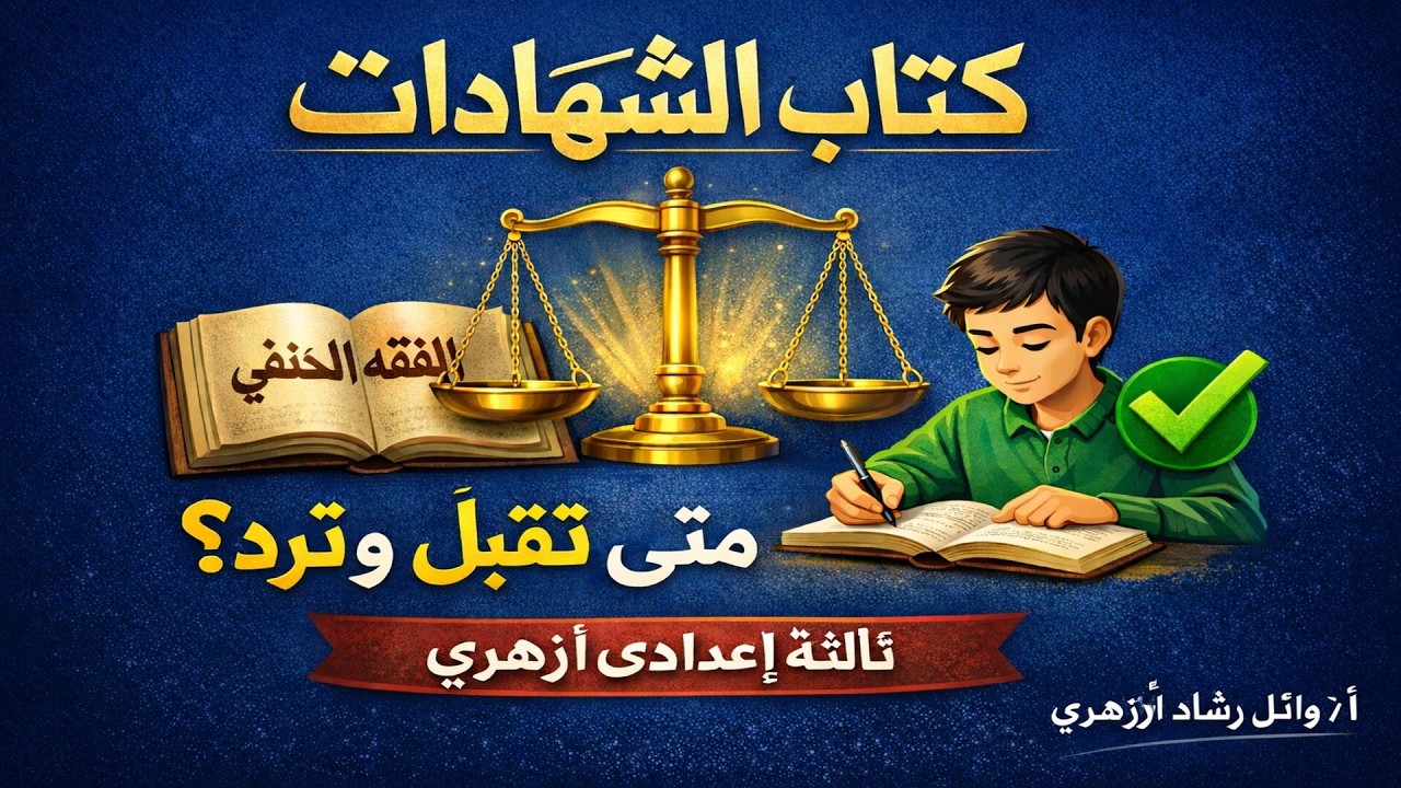 📘 شرح كتاب الشهادات – فقه حنفي – الصف الثالث الإعدادي الأزهري