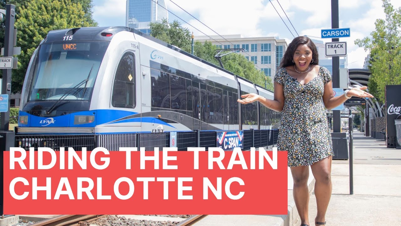 RIDING THE TRAIN IN CHARLOTTE, NC -(LYNX BLUE LINE LIGHT RAIL)