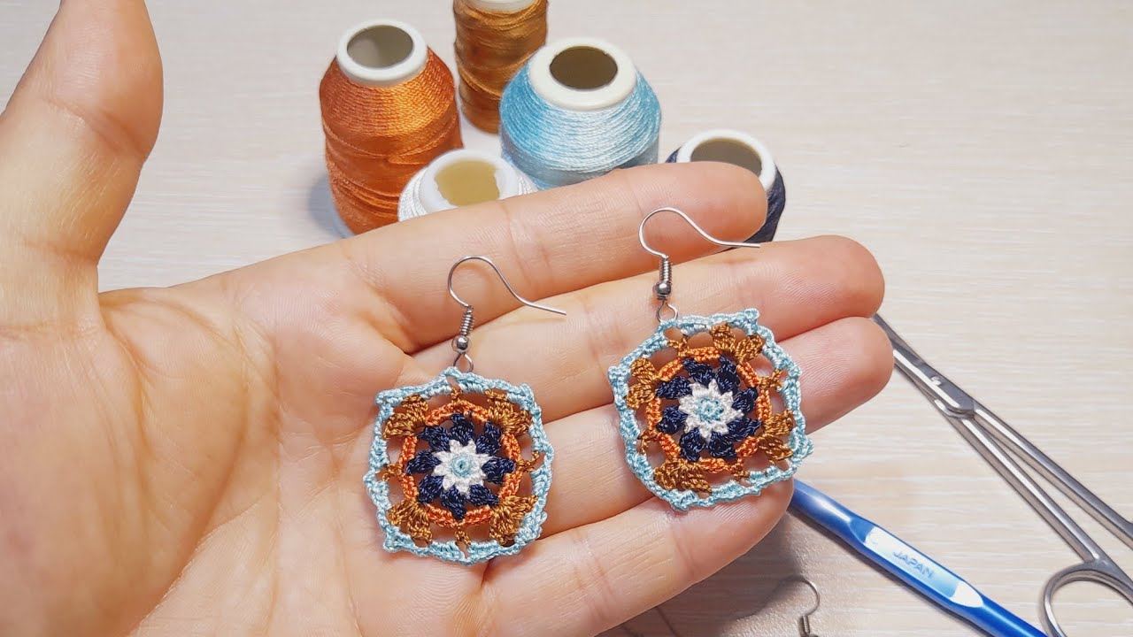 tığ işi küpeler sadece 15 tl verin 150 tl lik küpeleri evde kendiniz yapın#crochet#tığişiküpeyapımı