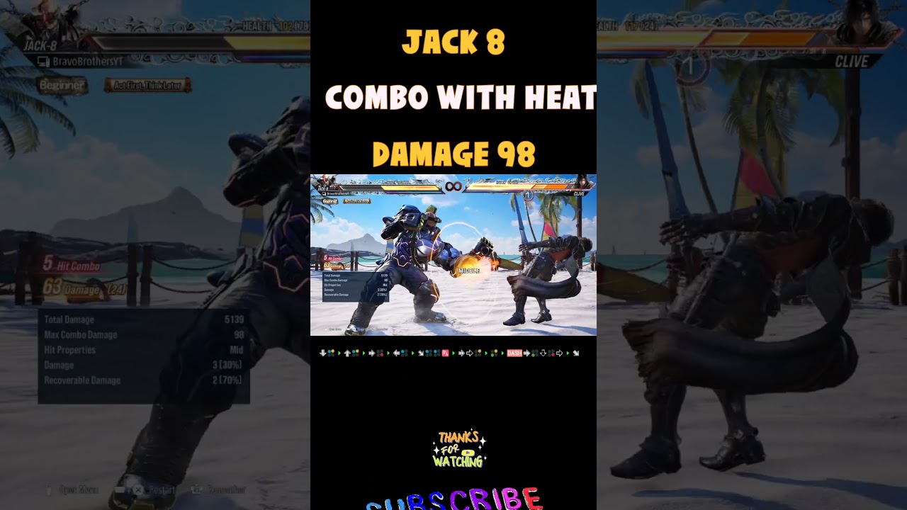 Jack 8 combo tekken8 I Jack 8 heat combo tekken8 I Jack 8 combo guide#jack8
