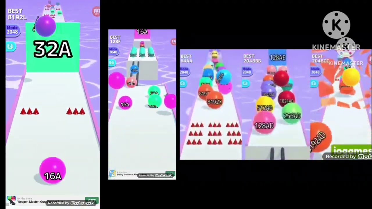 Ball Run 2048 Infinity - 4096B VS 128E VS 128AA VS 4096BB VS 2048CC