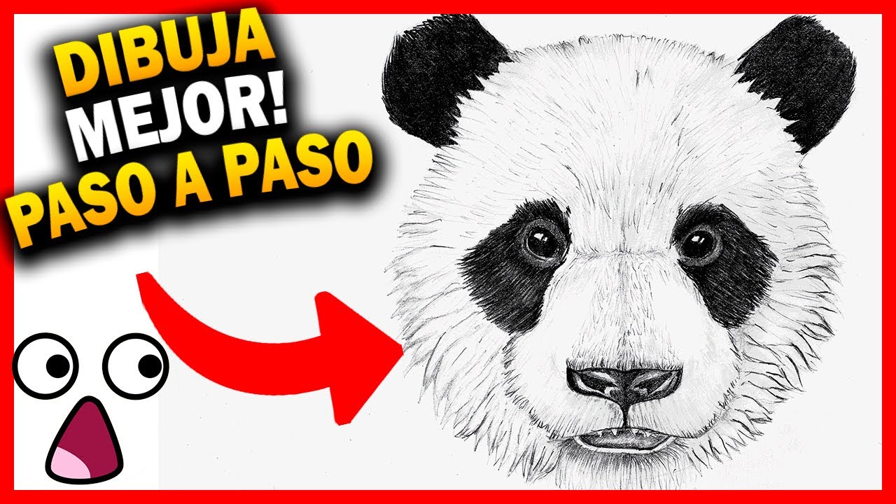 Como 🅳🅸🅱🆄🅹🅰🆁 un OSO PANDA REALISTA paso a paso 🐼【 MUY FÁCIL】 * Dibujo de animales *