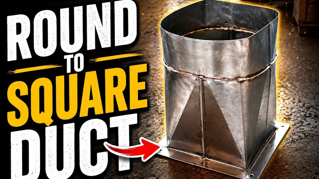 Square to round Duct elbow make a Hopper & mouth piece gi duct fabrication 