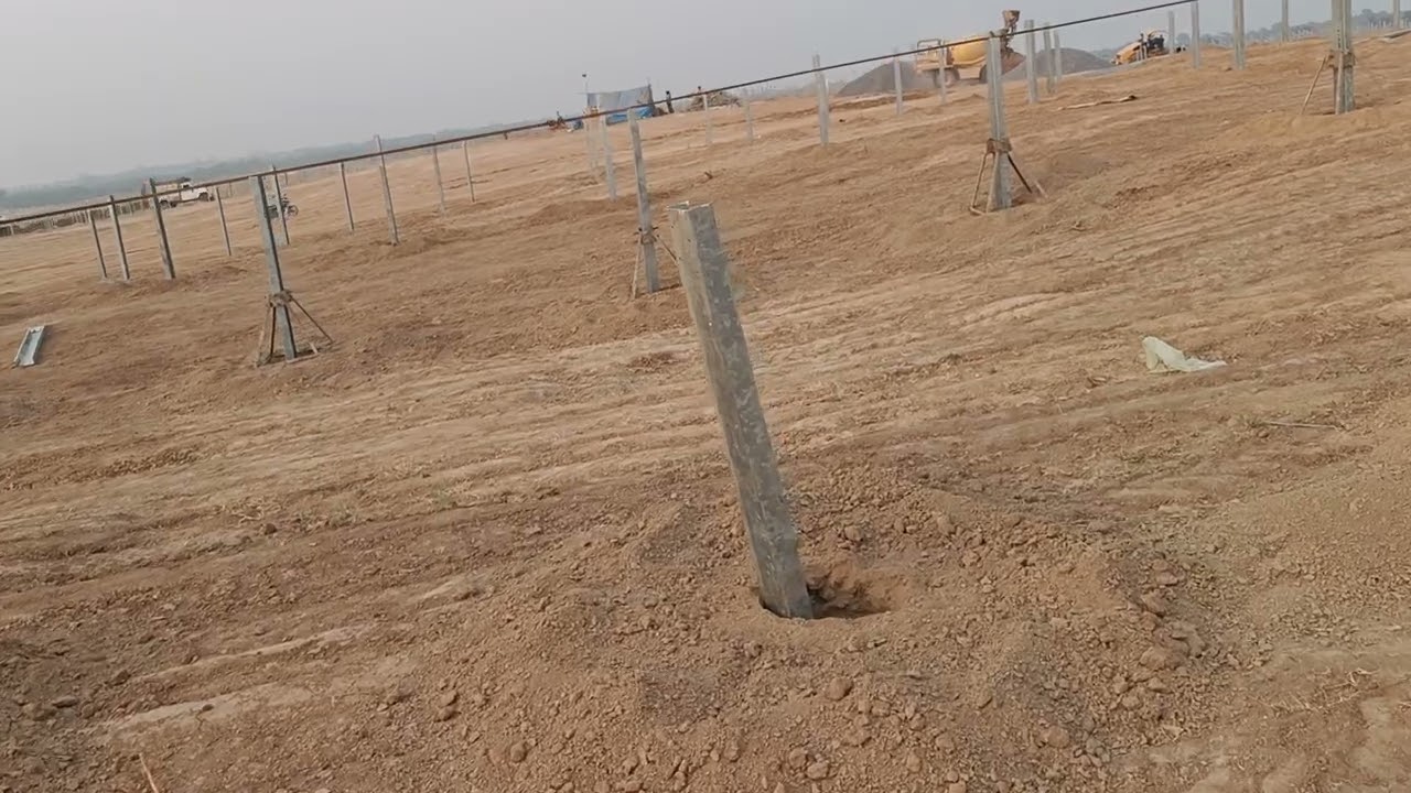 solar Power Plants initial activities Details. Pilling marking, Augering for piling and Pile Casting