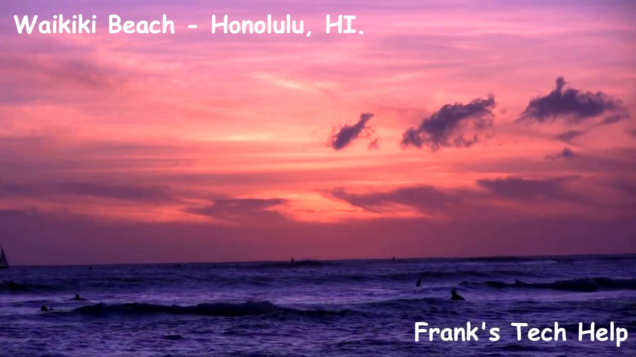 Canon HG10 HD Test Footage - Shot @ 24fps w/Polarized Filter - Waikiki Beach Sunset - Honolulu, HI.
