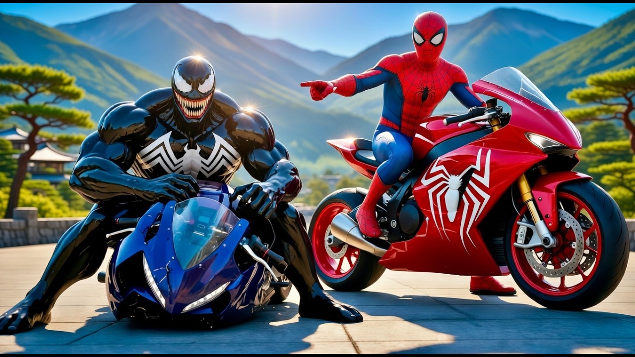 🏍🕷 SPIDERMAN Wins The Magic Magic Motorcycle Racing Championship – Epic Racing Challenge?!