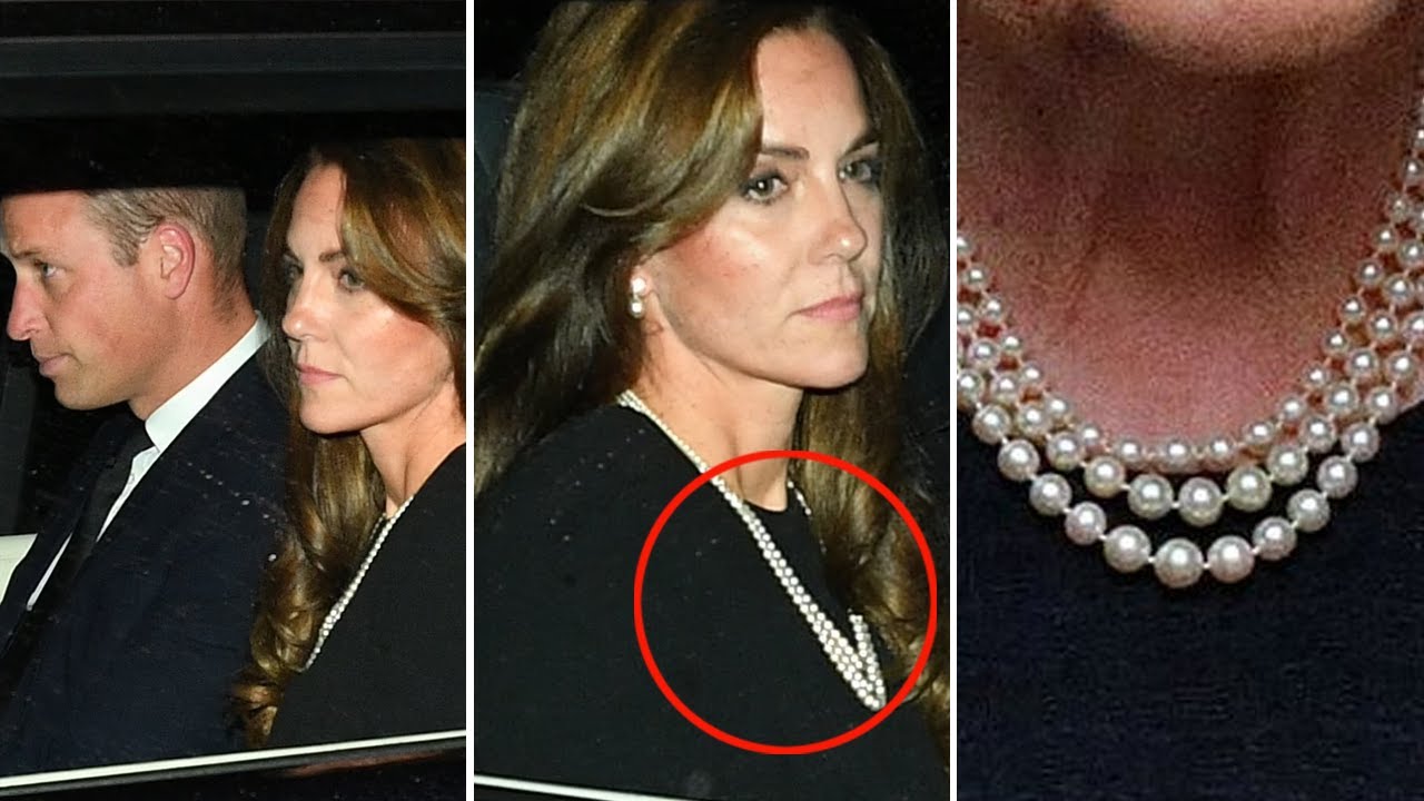 Kate Middleton Stunning In A Mementos Pearl Necklace As She Receives Queen&rsquo;s Coffin With Royals