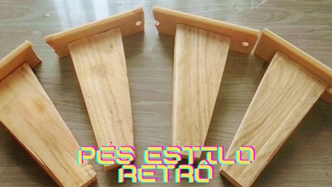 DIY Como fazer pezinhos para móveis no estilo Retrô| pezinho feito com Paletes|Crie & decore