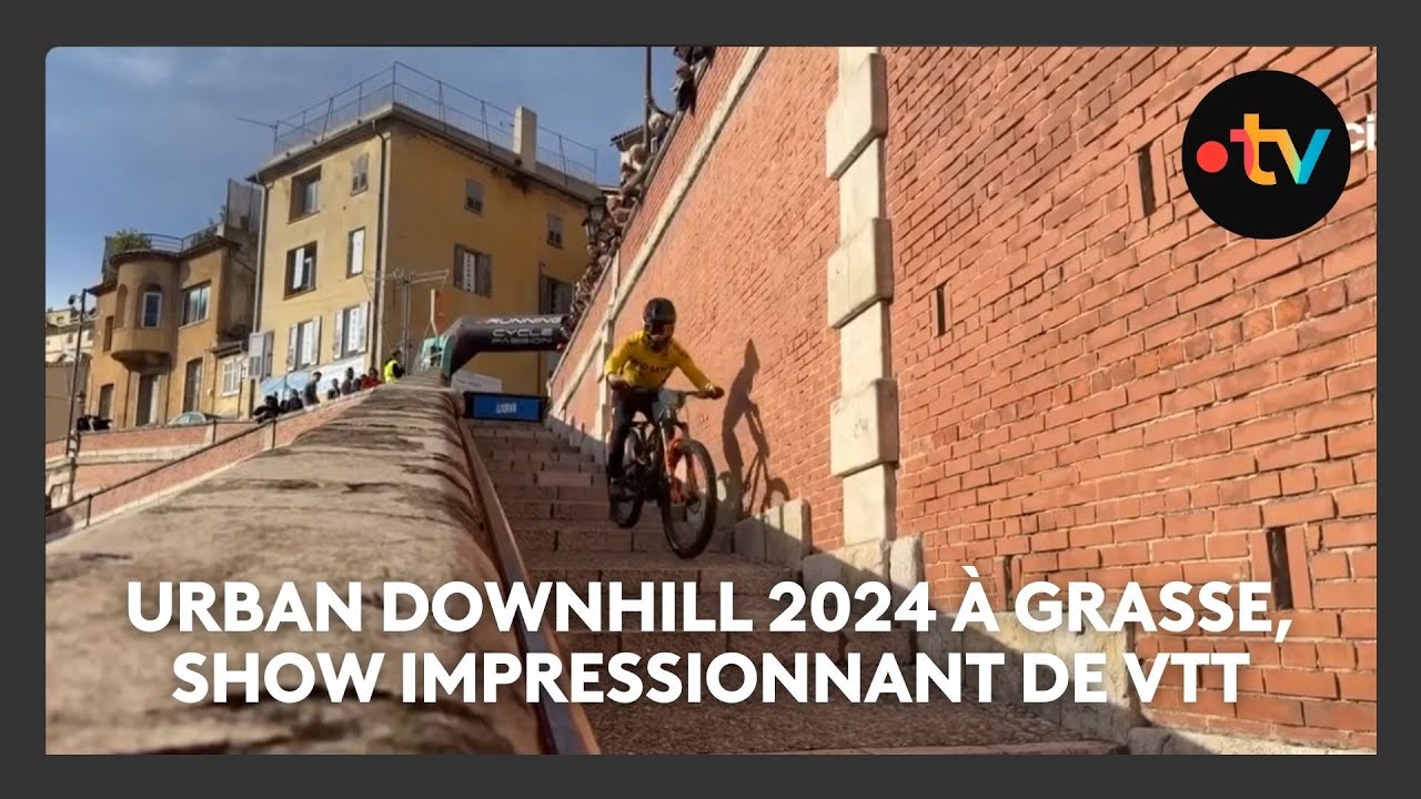 Urban downhill 2024 à Grasse, show impressionnant de VTT de descente dans les ruelles étroites