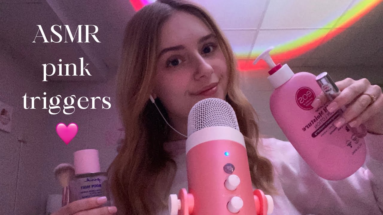 ASMR pink triggers (scratching, tapping, mouth sounds, hand movements, etc.)