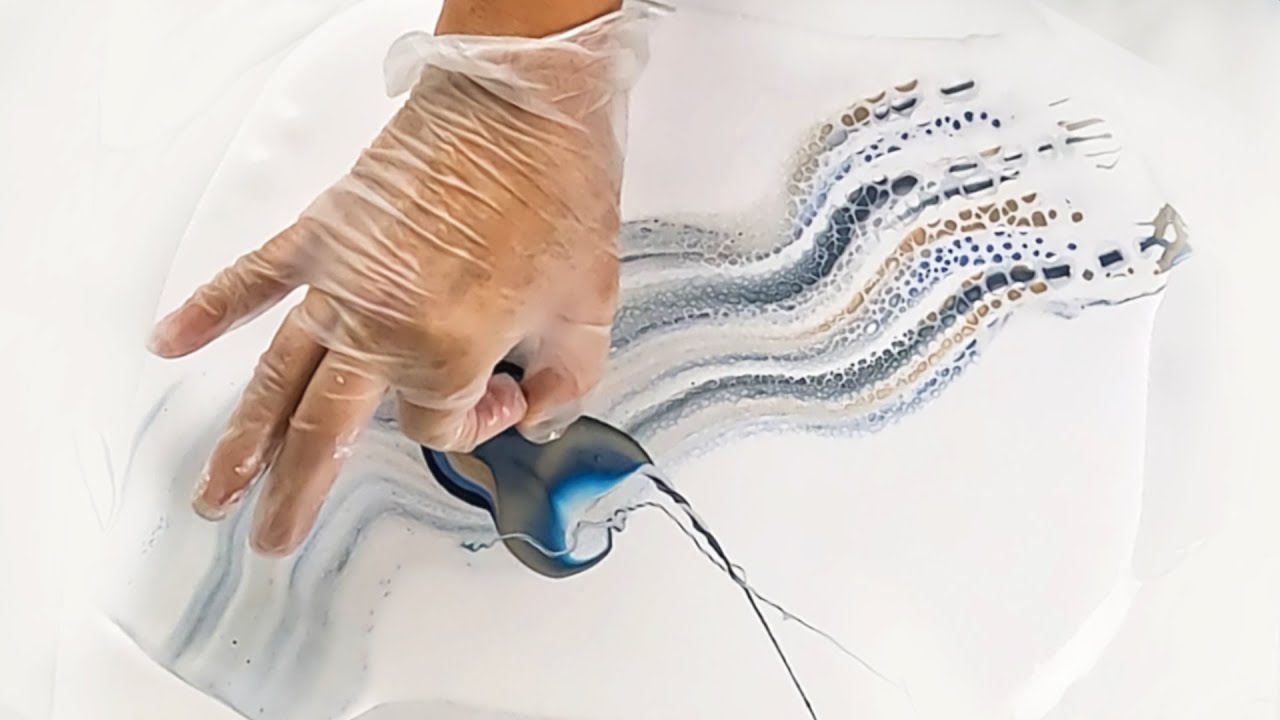 FLICK and  SPIN Acrylic Pour - Using a Swipe Underneath!