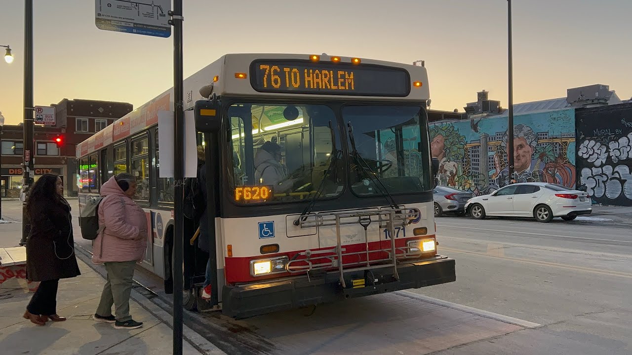 CTA Bus Ride 76 Diversey From Logan Square Blue Line To Neva Terminal CTA New Flyer D40LF 2006 #1071