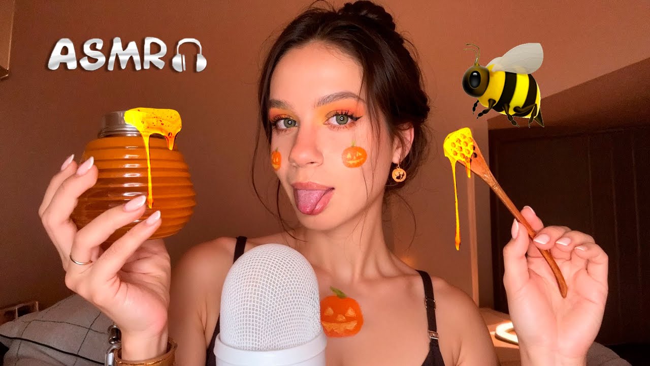 🍂 BEST FALL TRIGGERS / Honey, mouth sounds, pumpkins, spider web, candles, unintelligible whisper 🍯🎃